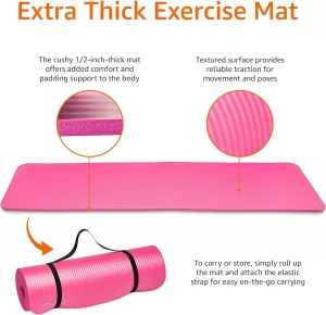 Amazon Basics 1/2-Inch Extra Thick Exercise Yoga Mat