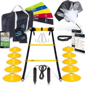 Invincible Fitness Agility Ladder Set - Speed, Coordination Training with Agility Cones and Carry Bag - Ideal for Soccer, Football, and Personal Trainers Workout