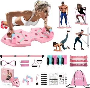 Upgraded Push Up Board: Multi-Functional Push Up Bar with Resistance Bands, Portable Home Gym, Strength Training Equipment, Push Up Handles for Perfect Pushups, Home Fitness for Men and Women Coordinating Accessories: Elevate Look with Perfect Matches