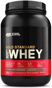 Optimum Nutrition Gold Standard 100% Whey Protein Powder, Extreme Milk Chocolate, 2 Pound