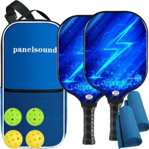 Pickleball Paddles Set of 2, Lightweight USAPA Approved Fiberglass Pickleball Set of 2 with Outdoor Pickleballs